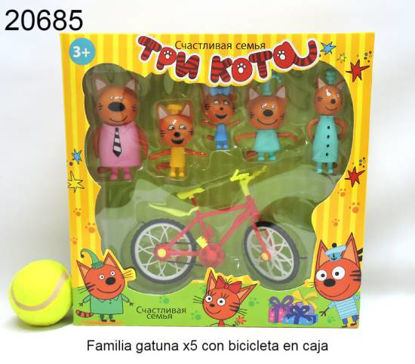 Imagen de FAMILIA GATUNA CON BICICLETA EN CAJA 5.24